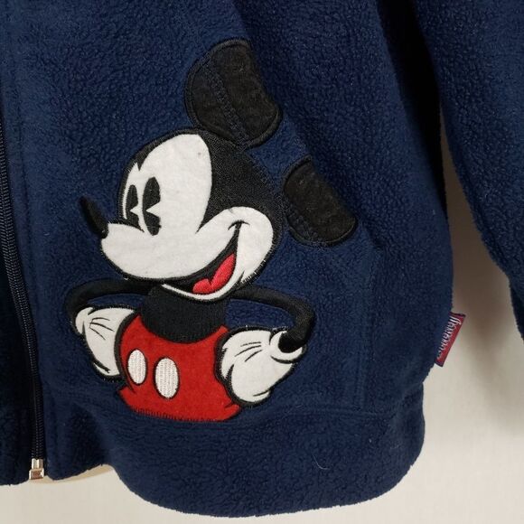 Mickey Mouse Zip Up Jacket Missy Med Blue Fleece - Picture 2 of 7